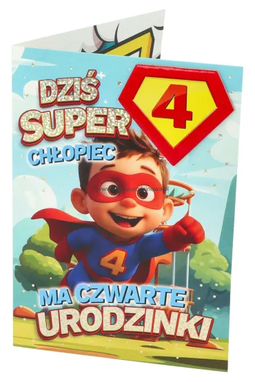 Yeku Karnet Urodziny 4 ch�opiec - Superbohater