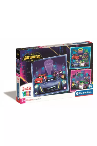 Puzzle 3x48 el. SuperColor. Batwheels Clementoni