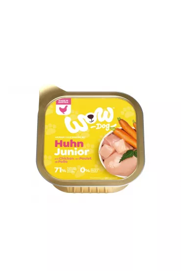 Wow Junior Huhn - kurczak z marchewk i pokrzyw dla szczenit 150 g