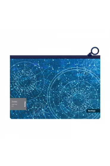 Berlingo Teczka A4 na suwak Zodiak brokatowa