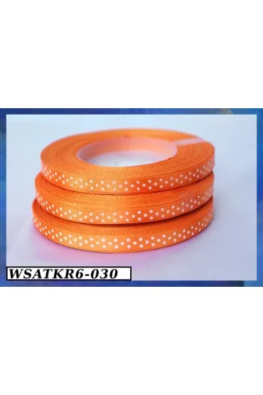 Wst��ka satynowa w kropki 6mm/22mb