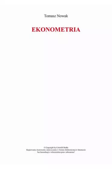 eBook Ekonometria pdf - Tomasz Nowak