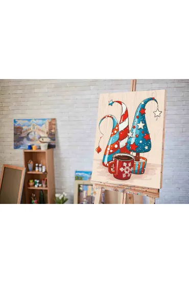 Twoje Hobby Malowanie po numerach - Czapki �wi�teczne 40x50cm