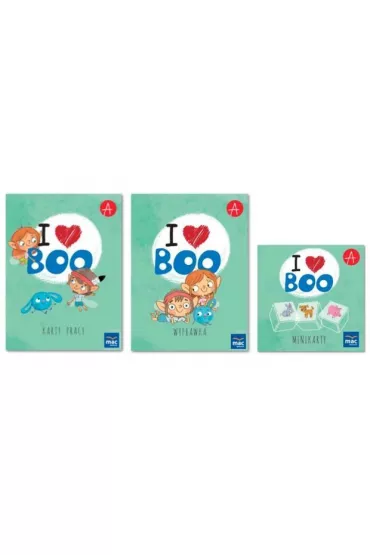 Pakiet I love Boo. J�zyk angielski. Poziom A: Karty pracy, Wyprawka, Minikarty