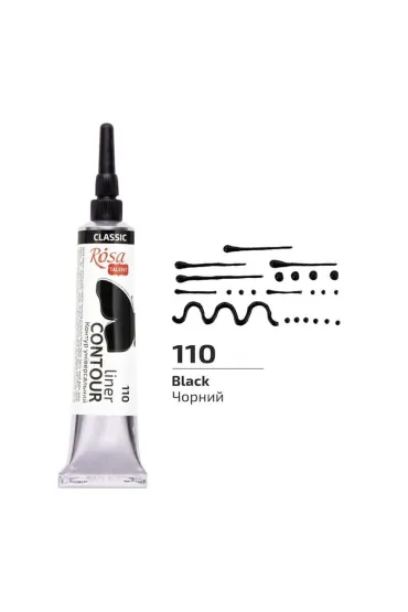 Rosa Farba akrylowa konturowa universal black 20ml 20 ml