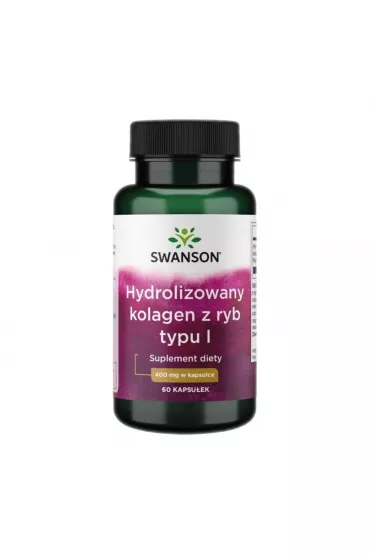 Swanson Hydrolizowany kolagen z ryb typu I 400 mg Suplement diety 60 kaps.