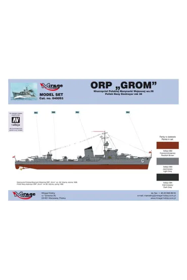 Niszczyciel ORP "GROM" Mirage Hobby