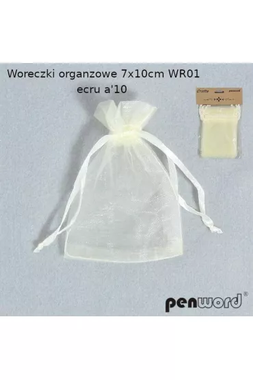 Penword Woreczki organzowe ecru 7x10cm