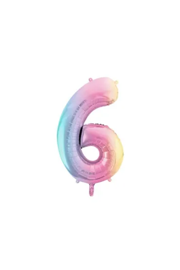 PartyDeco Balon foliowy 6 pastelowy t�czowy 86cm