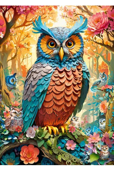Puzzle 1000 el. Quilled Owl CherryPazzi