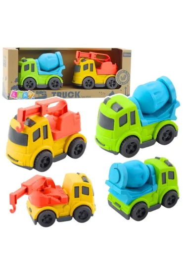 Pojazdy budowlane bio plastik LeanToys
