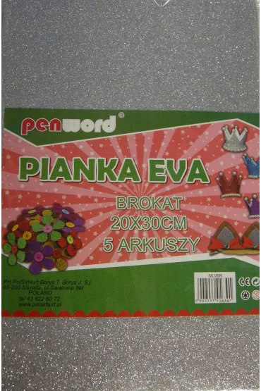 Polsirhurt Pianka brokatowa 20x30 cm, 5 arkuszy