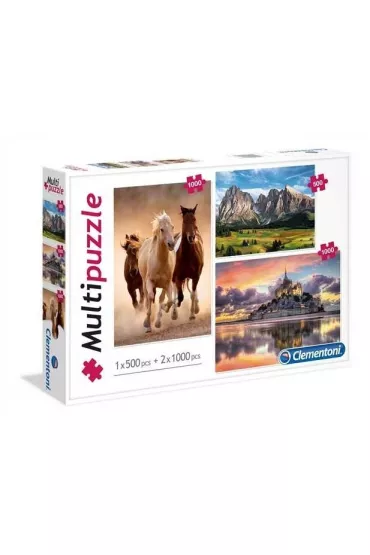 Puzzle 500 + 2x1000 el. Mix Clementoni