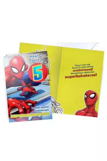 Kukartka Karnet Disney 5 Urodziny Spider Man (11,5x18cm) DHS-007