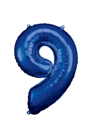 Amscan Balon foliowy cyfra 9 niebieska 60x86cm