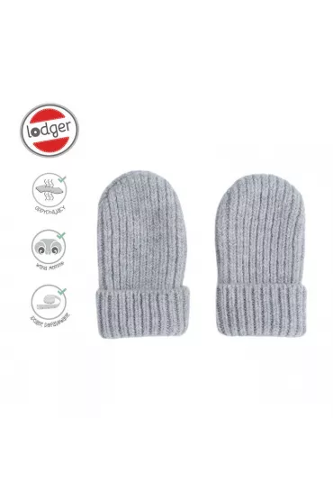 Lodger Rkawiczki niemowlce z weny merino 100% Drizzle 0-12 mies.