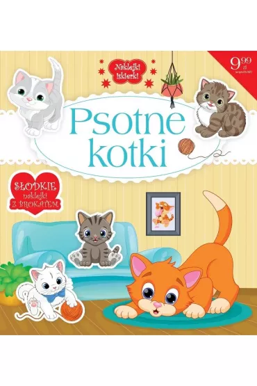 Naklejki iskierki z brokatem.Psotne kotki