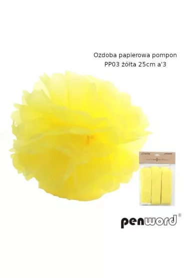 Penword Ozdoba papierowa pompon ��ta 25cm