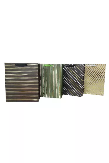 incood. Torba prezentowa 26x32 pasy, granat, ziele� mix