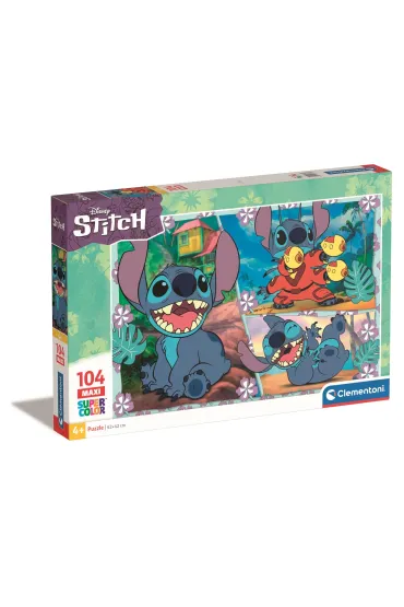 Puzzle 104 el. Maxi SuperColor. Stitch Clementoni