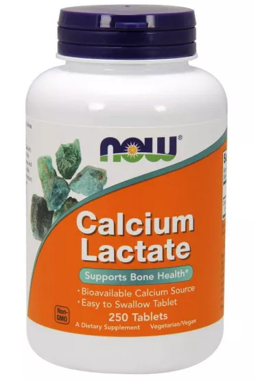 Now Foods Calcium Lactate - Mleczan Wapnia Suplement diety 250 tab.