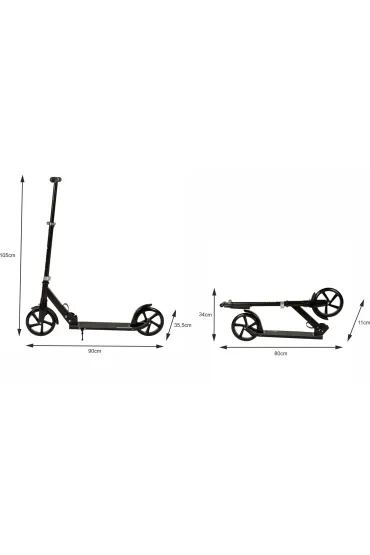 Hulajnoga miejska dla dzieci i m�odzie�y sk�adana regulacja wysoko�ci 95-105 cm ko�a 200 mm Bauerkraft