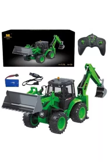 Koparko �adowarka RC 1:14 zielona LeanToys