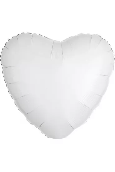 Amscan Balon foliowy metalik bia�y serce 43cm