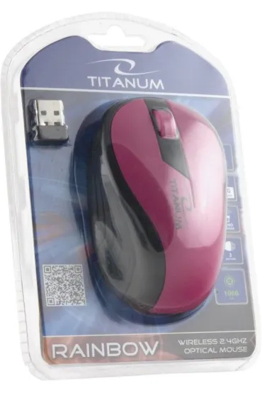 Esperanza Titanum mysz bezprzewodowa optyczna TM114P RAINBOW RӯOWA