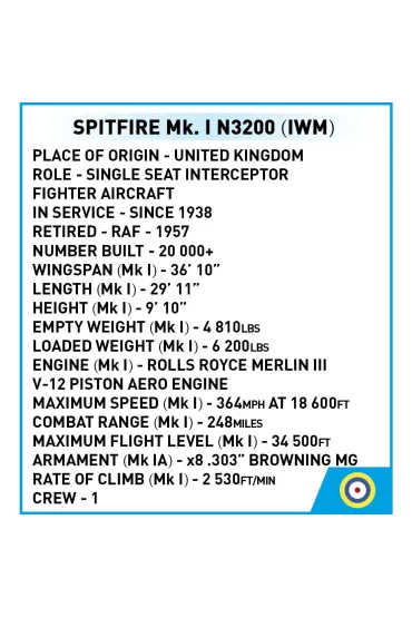 Historical collection wwii HC Spitfire Mk. I N3200