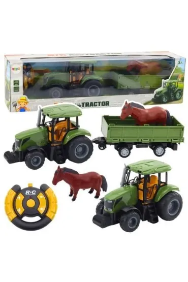 Traktor z przyczep� i koniem R/C LeanToys