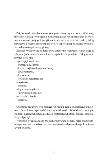 Trening szkolny. �wiczenia korekcyjno-kompensacyjne. Szko�a podstawowa. Klasa 5