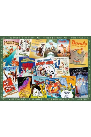 Puzzle 1000 el. Filmowe Plakaty Disneya Ravensburger