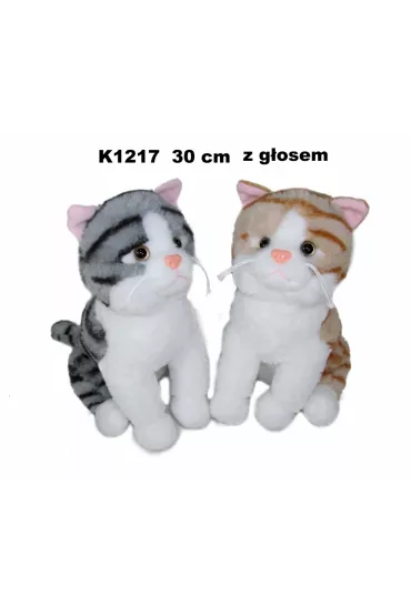 PLUSZAK KOT Z GLOSEM 30CM SIEDZACY KOL SA FOL Sun-Day