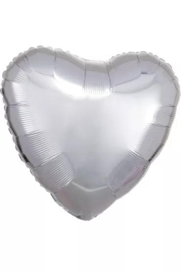 Amscan Balon foliowy metalik srebrny serce luzem 43cm