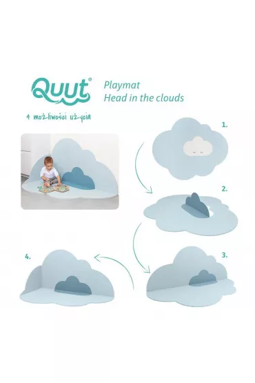Quut Mata do zabawy piankowa pod�ogowa du�a Chmurka Playmat Dusty Blue