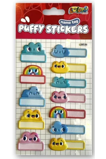 Naklejki Puffy Name Tag Clouds PENMATE