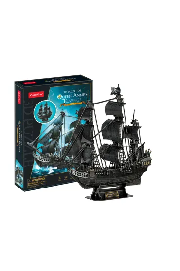Puzzle 3D 155 el. Okr�t piracki Zamsta Kr�lowej Anny Cubic Fun
