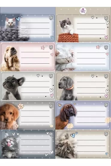 Beniamin Naklejki na zeszyty pasek The Sweet Pets