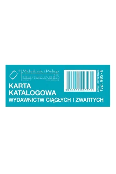 Michalczyk i Prokop Karta katalogowa 1kpl.=50szt. 982-E