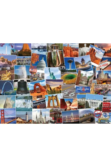 Puzzle 1000 el. Globetrotter - USA Eurographics