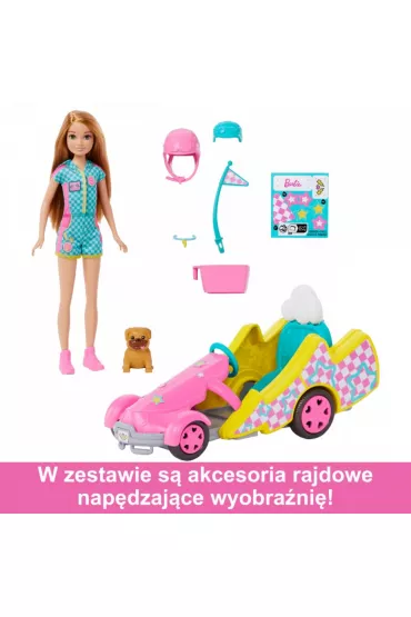 Barbie. Gokart Stacie pojazd filmowy i lalka HRM08 Mattel