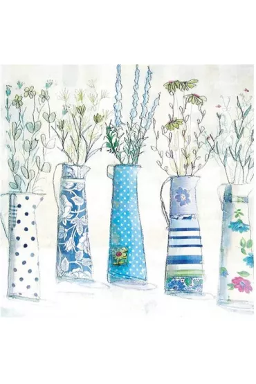 Museums & Galleries Karnet kwadrat z kopert� Five Vases in Blues