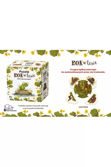Puzzle 20 el. Rok w lesie. Gdzie �yj� zwierz�ta? Nasza Ksi�garnia - Emilia Dziubak