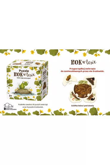 Puzzle 20 el. Rok w lesie. Gdzie �yj� zwierz�ta? Nasza Ksi�garnia - Emilia Dziubak