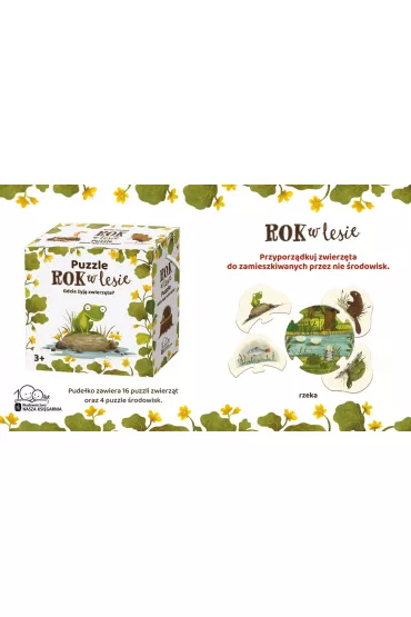 Puzzle 20 el. Rok w lesie. Gdzie �yj� zwierz�ta? Nasza Ksi�garnia - Emilia Dziubak