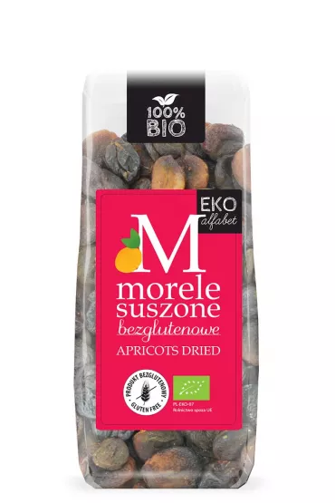 Eko Alfabet Morele suszone bezglutenowe 150 g Bio