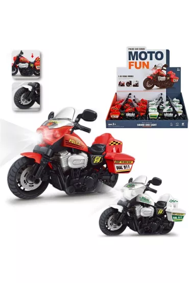 Motocykl policja �wiat�o i d�wi�k MIX Trifox