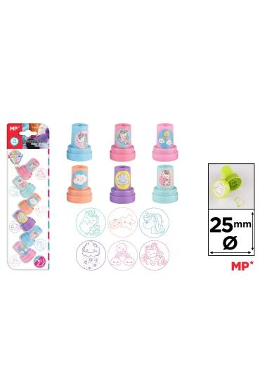 Main paper Stempelki MP Unicorn & Rainbow dla dzieci 6 szt.