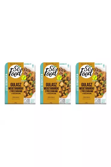 So Food Gulasz wegetaria�ski z pieczarkami i kasz� gryczan� zestaw 3 x 330 g